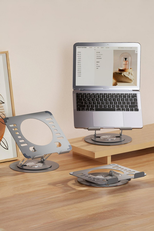 Frisby Yüksekliği Ayarlanan 360° Dönebilen Alüminyum Ergonomik Laptop Standı, Laptop Yükseltici 10” ~ 15.6”
