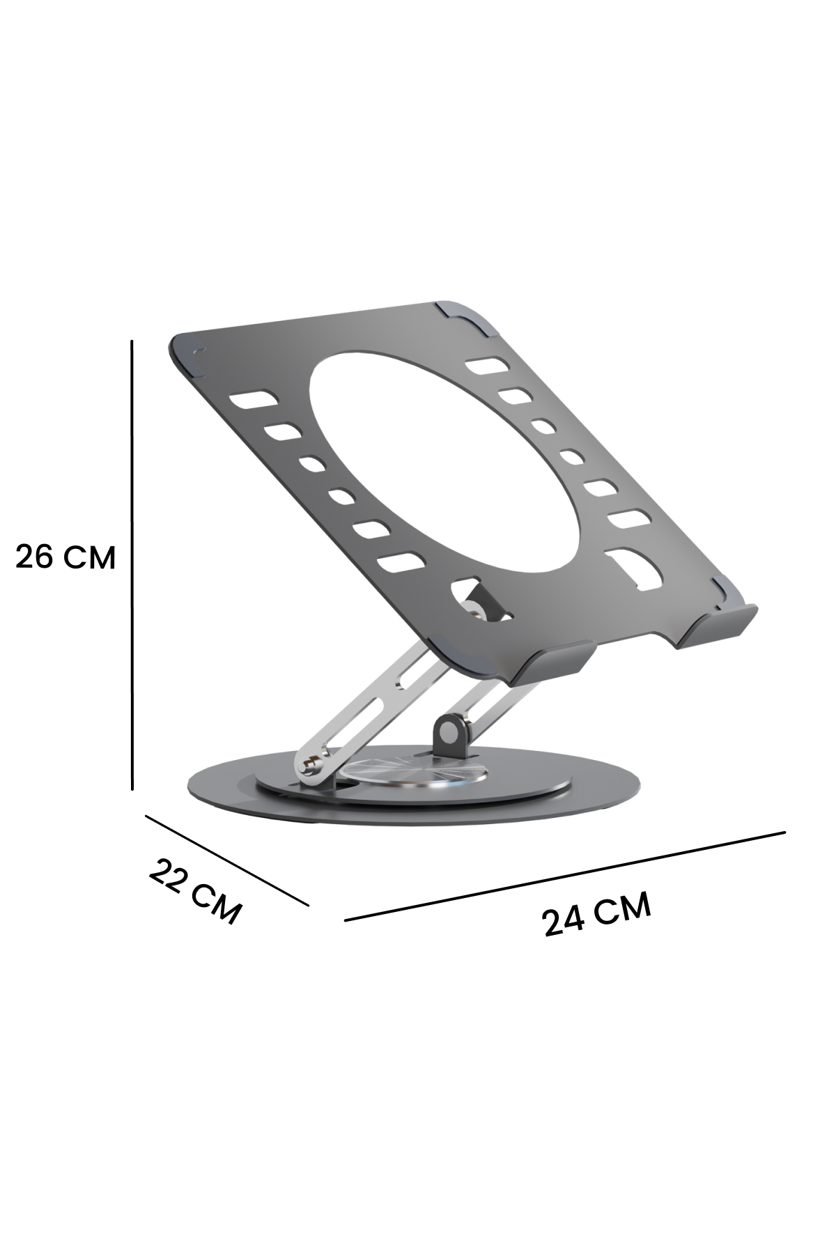 Frisby Yüksekliği Ayarlanan 360° Dönebilen Alüminyum Ergonomik Laptop Standı, Laptop Yükseltici 10” ~ 15.6”