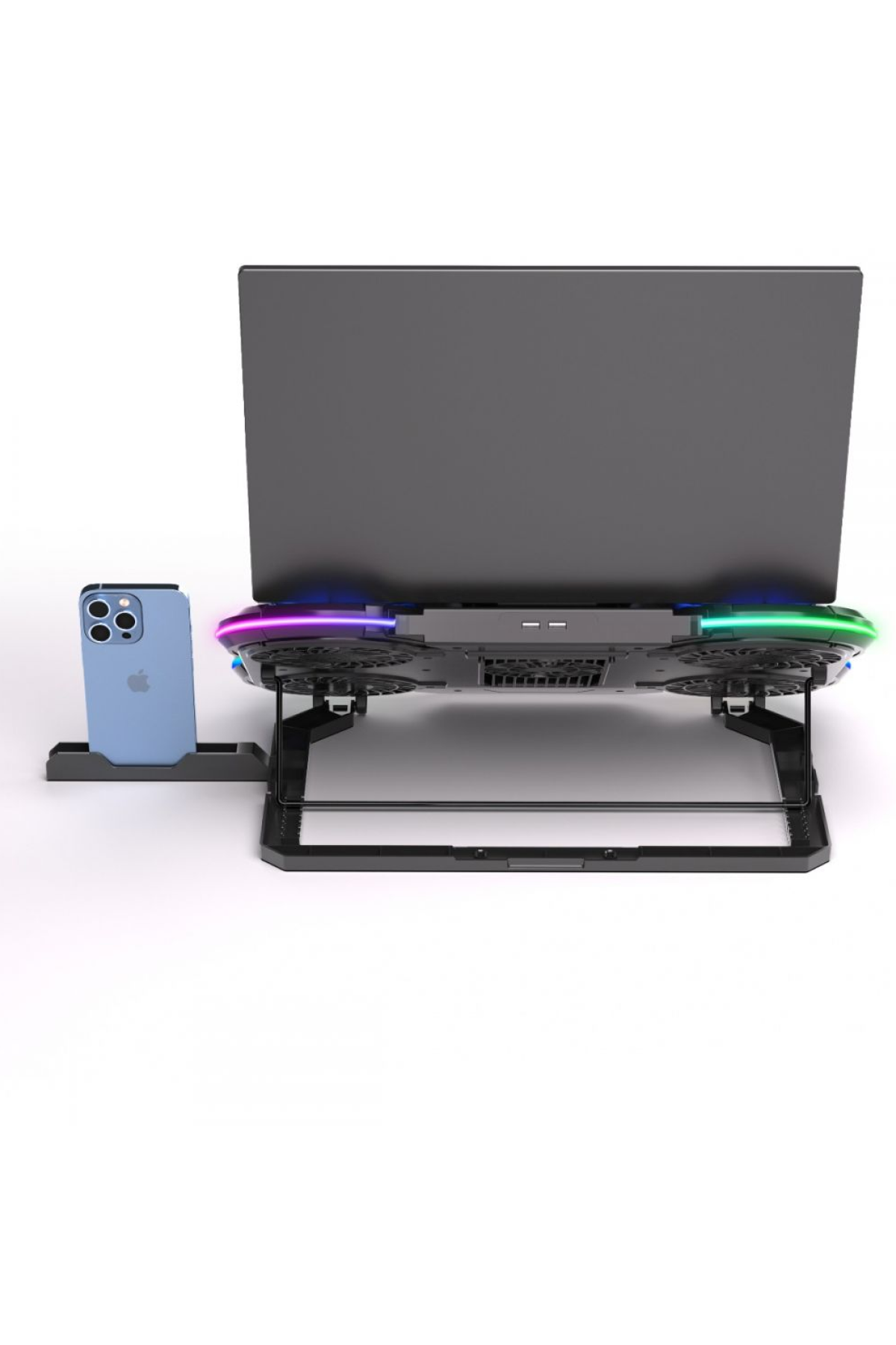 Frisby FNC-5270ST Ekstra Soğutucu Panelli RGB Işıklı LCD Kontrol Paneli 5 Fanlı Notebook Soğutucu Stand 17"